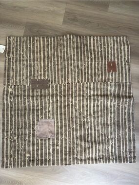 Tapestry 
Vintage Upcycled Striped 
2’11” x 2’11 in Brown and Cream